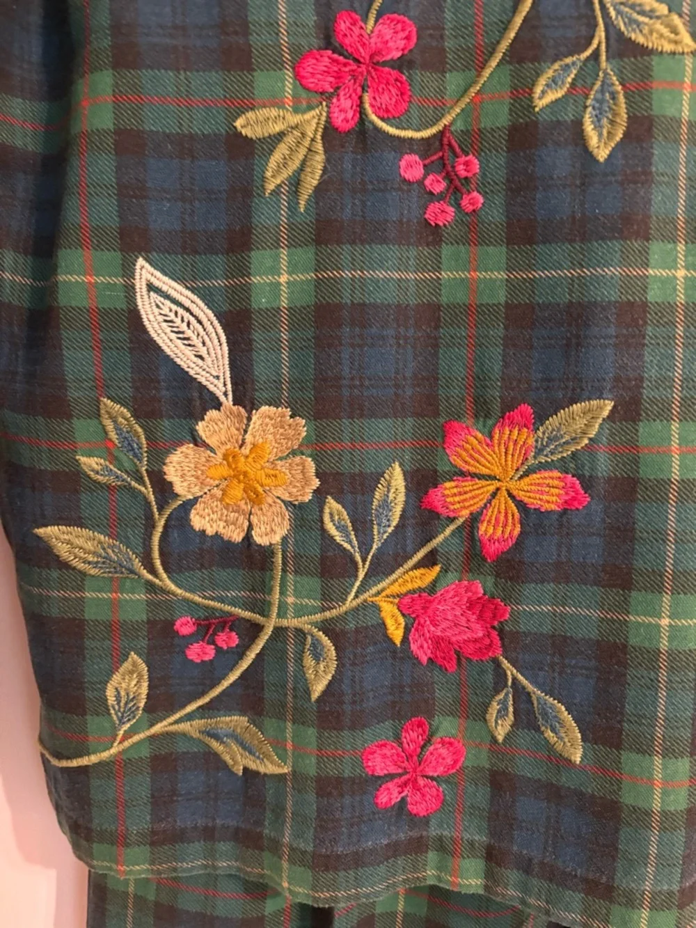 Johnny Was RHODA LONG Plaid Flannel Embroidered PJ SET - Picture 12 of 16